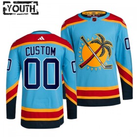 Barn Ishockey Florida Panthers tröja med eget tryck Adidas 2022-23 Blå Reverse Retro 2.0 Authentic